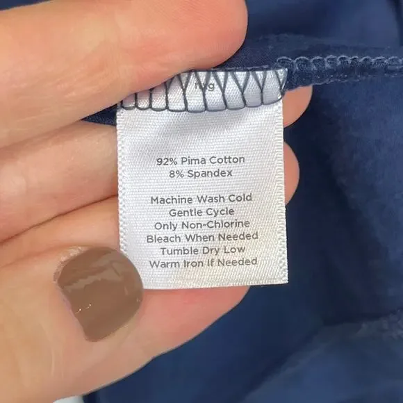 NWOT TALBOTS Open Front Cardigan Topper Short Sleeve Pima Cotton Stretch Blue XL - Picture 9 of 10